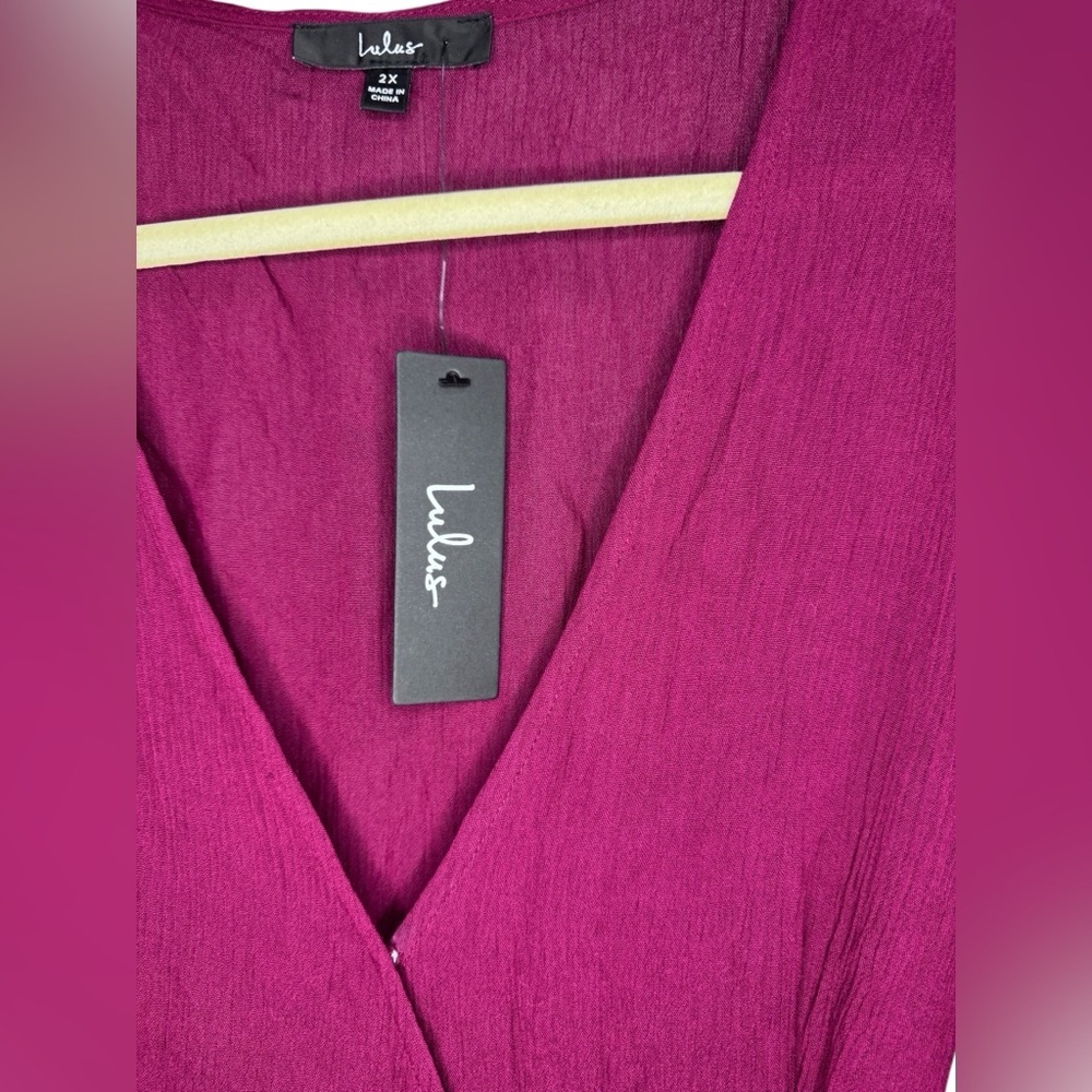 Lulus Plus Wrap Maxi Dress 2X Burgundy Wine – NWT Formal Wedding - Picture 5 of 6